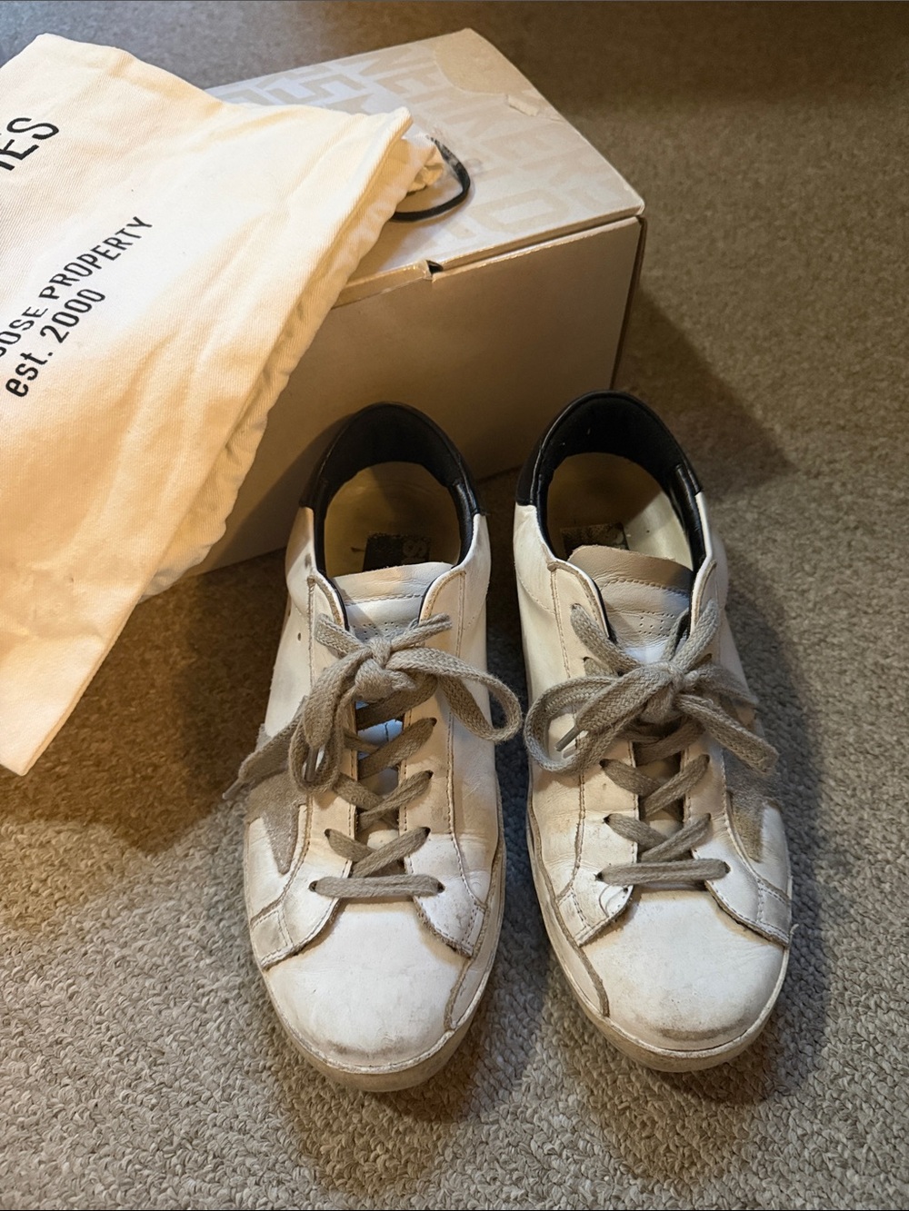 Golden Goose 36 White with Black